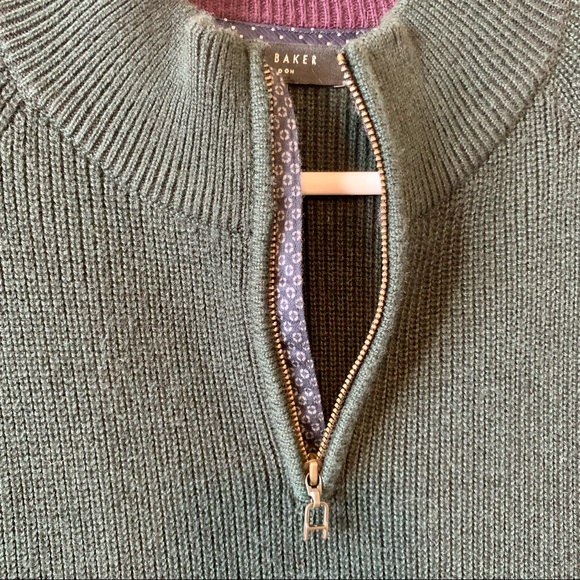 TED BAKER London Textured 1/4 Zip High Neck Hardmun Sweater—SZ. 2XL - Picture 13 of 16